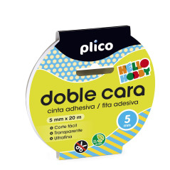 CINTA ADHESIVA PLICO DOBLE CARA 5mm x 20m