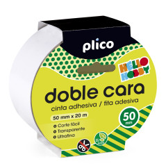 CINTA ADHESIVA PLICO DOBLE CARA 50mm x 20m