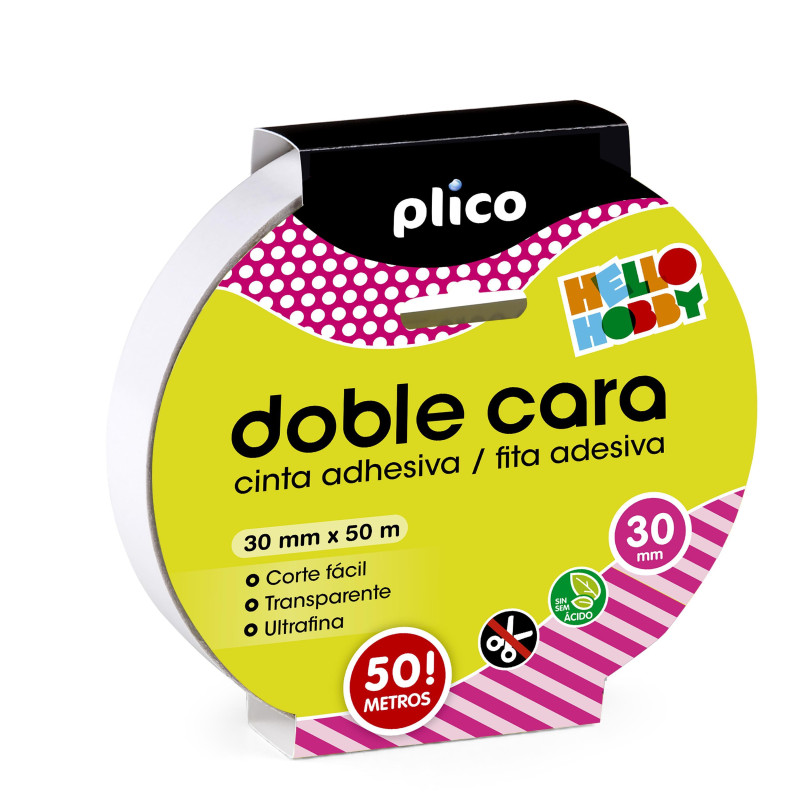 CINTA ADHESIVA PLICO DOBLE CARA 30mm x 50m CINTA ADHESIVA PLICO DOBLE CARA 30mm x 50m