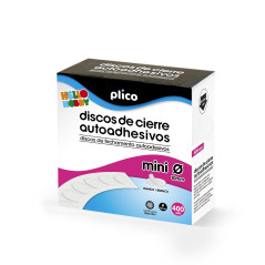 CAJA 400 DISCOS PLICO CIERRE TEXTIL ADHESIVOS 10mm