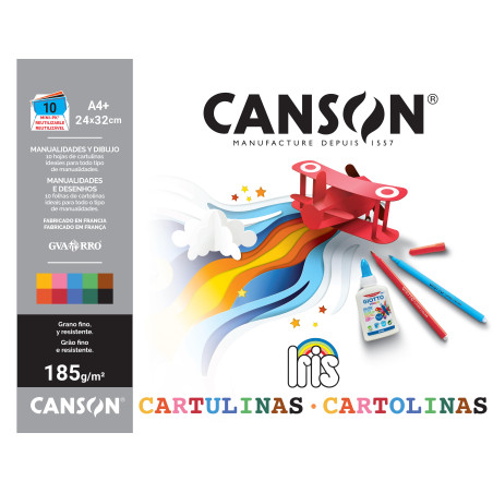 MINIPACK 10h CARTULINAS CANSON IRIS SURTIDO