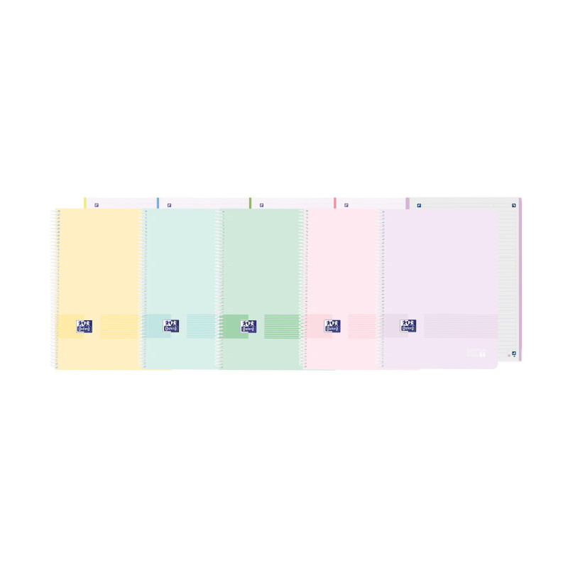 CUADERNO OXFORD "EUROPEANBOOK 1 LIVE&GO" A4+ HORIZONTAL 80h COLORES PASTEL