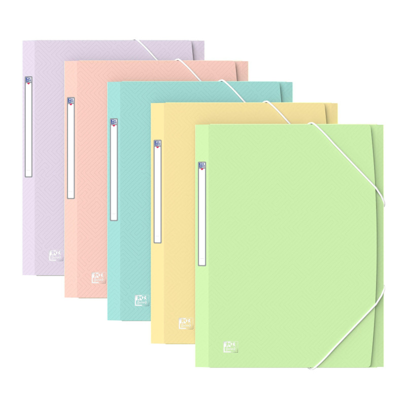 CARPETA DE GOMAS OXFORD URBAN A4 CON SOLAPAS PASTEL