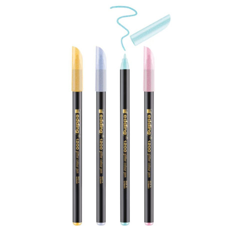ESTUCHE 4 ROTULADORES EDDING 1200 GLITTER PASTEL
