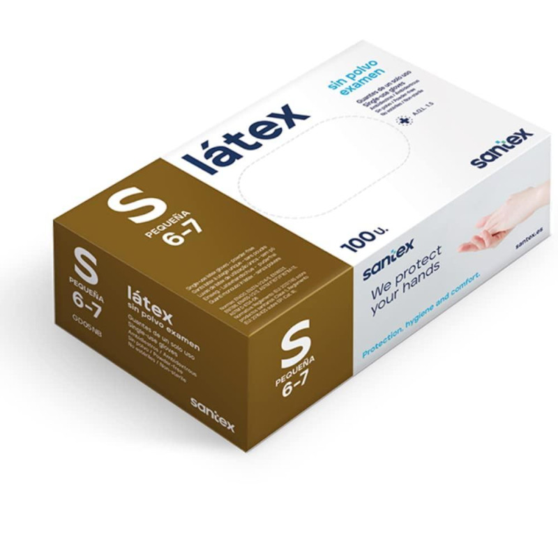CAJA 100 GUANTES DE LÁTEX SIN POLVO CAJA 100 GUANTES DE LÁTEX SIN POLVO