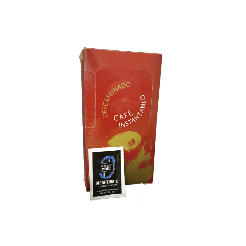 CAJA 100 SOBRES CAFÉ SOLUBLE RAVEZZI DECAFFEINATO