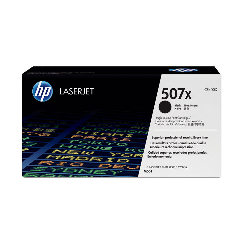 CARTUCHO DE TÓNER ORIGINAL LASERJET HP 507X DE ALTA CAPACIDAD CARTUCHO DE TÓNER ORIGINAL LASERJET HP 507X DE ALTA CAPACIDAD