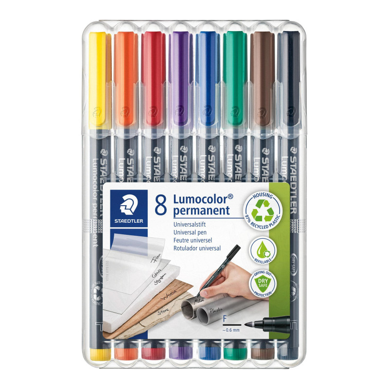 ESTUCHE 8 ROTULADORES STAEDTLER LUMOCOLOR PERMANENTE 318 0,6mm SURTIDO 1 ESTUCHE 8 ROTULADORES STAEDTLER LUMOCOLOR PERMANENTE 318 0,6mm SURTIDO 1