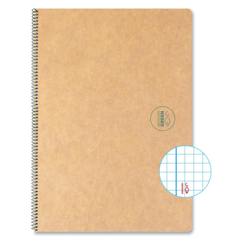 CUADERNO ESPIRAL 50h ESCOLOFI "GREEN ESCOLAR" A4 4x4 CUADERNO ESPIRAL 50h ESCOLOFI "GREEN ESCOLAR" A4 4x4