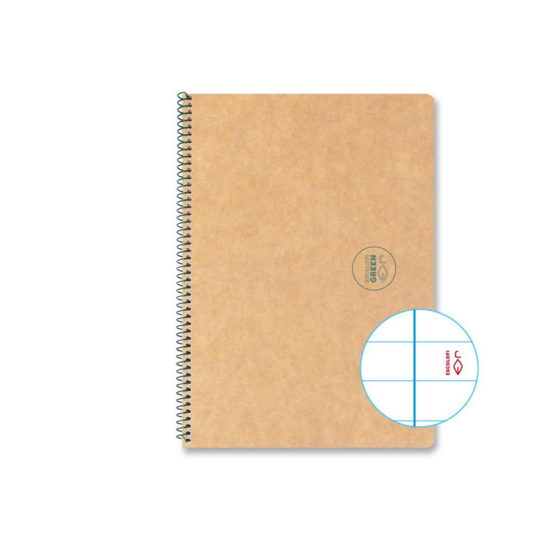 CUADERNO ESPIRAL 50h ESCOLOFI "GREEN ESCOLAR" A5 HORIZONTAL CUADERNO ESPIRAL 50h ESCOLOFI "GREEN ESCOLAR" A5 HORIZONTAL