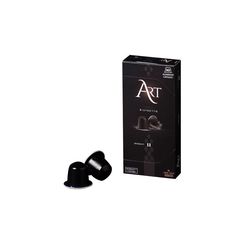 CAJA 10 CÁPSULAS RAVEZZI "NERO ART" COMPATIBLES CON NESPRESSO