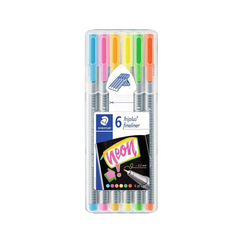 ESTUCHE 6 ROTULADORES STAEDTLER TRIPLUS FINELINER 334 NEÓN ESTUCHE 6 ROTULADORES STAEDTLER TRIPLUS FINELINER 334 NEÓN