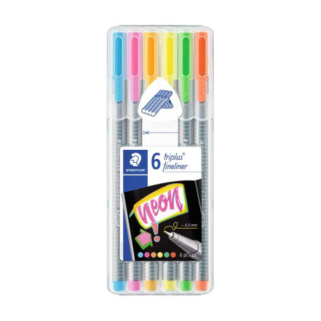 ESTUCHE 6 ROTULADORES STAEDTLER TRIPLUS FINELINER 334 NEÓN