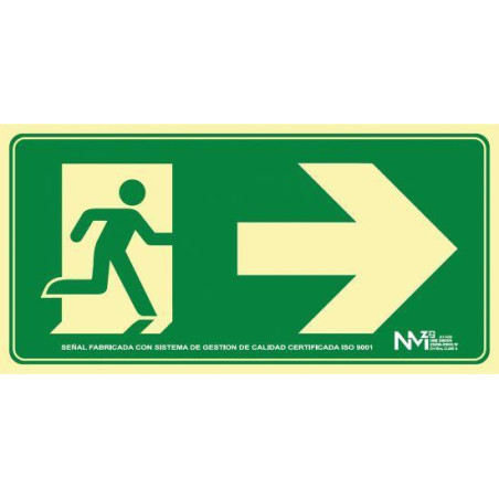 SEÑAL DE SEGURIDAD ARCHIVO 2000 "SALIDA DE EMERGENCIA DERECHA"