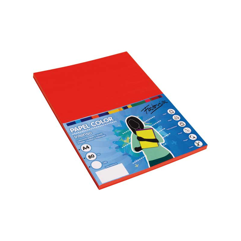 PAQUETE 100h PAPEL COLORES FABRISA A4 80gr