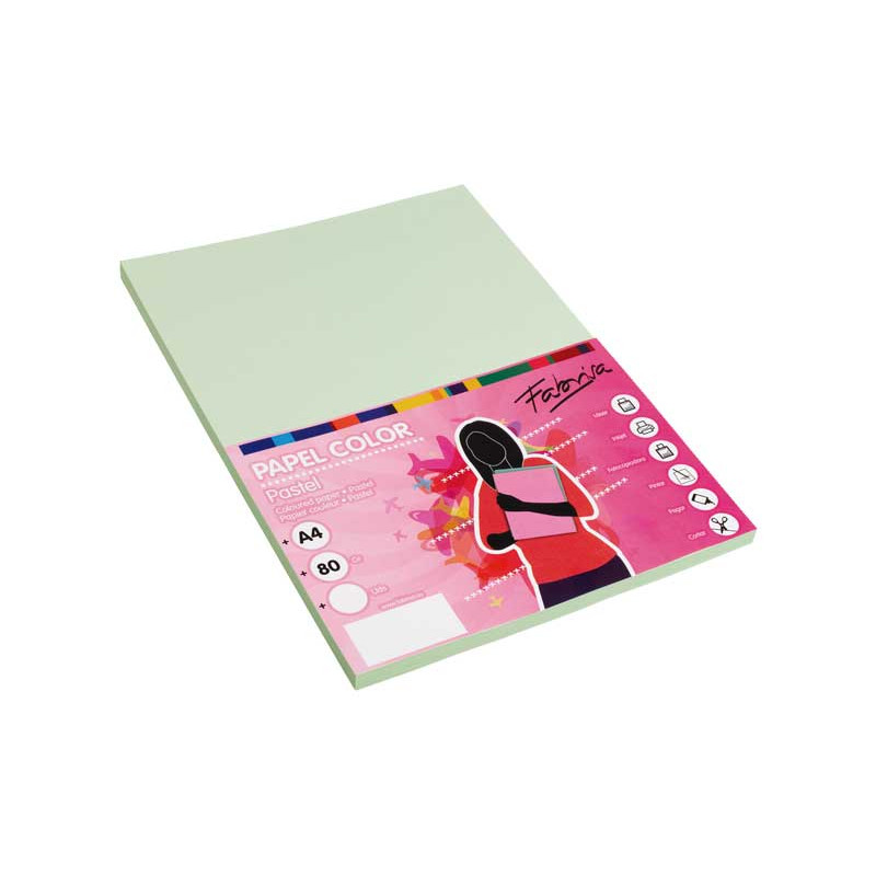 PAQUETE 100h PAPEL COLORES FABRISA A4 80gr