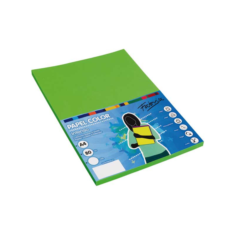 PAQUETE 100h PAPEL COLORES FABRISA A4 80gr PAQUETE 100h PAPEL COLORES FABRISA A4 80gr