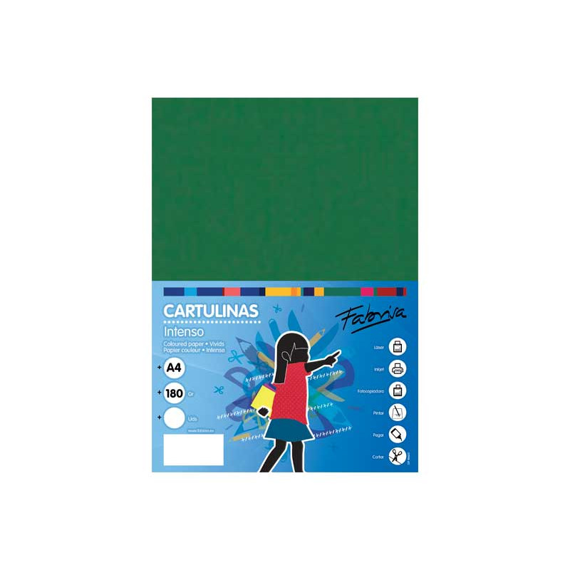 PAQUETE 50h CARTULINA FABRISA A4 180gr PAQUETE 50h CARTULINA FABRISA A4 180gr