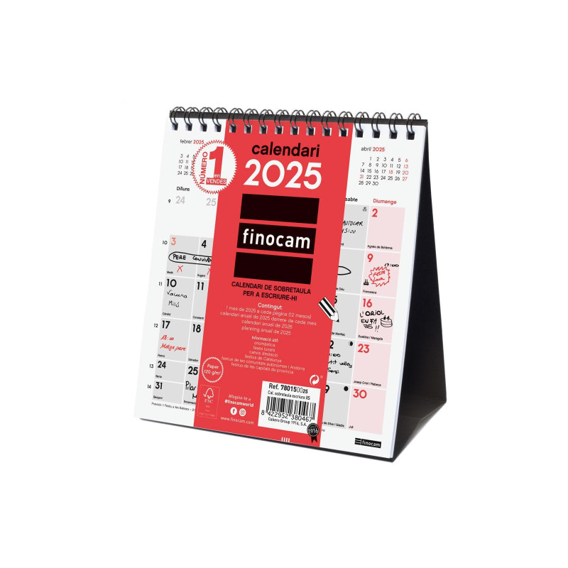CALENDARIO SOBREMESA 2025 FINOCAM "NEUTRO ESCRIBIR XS" CASTELLANO