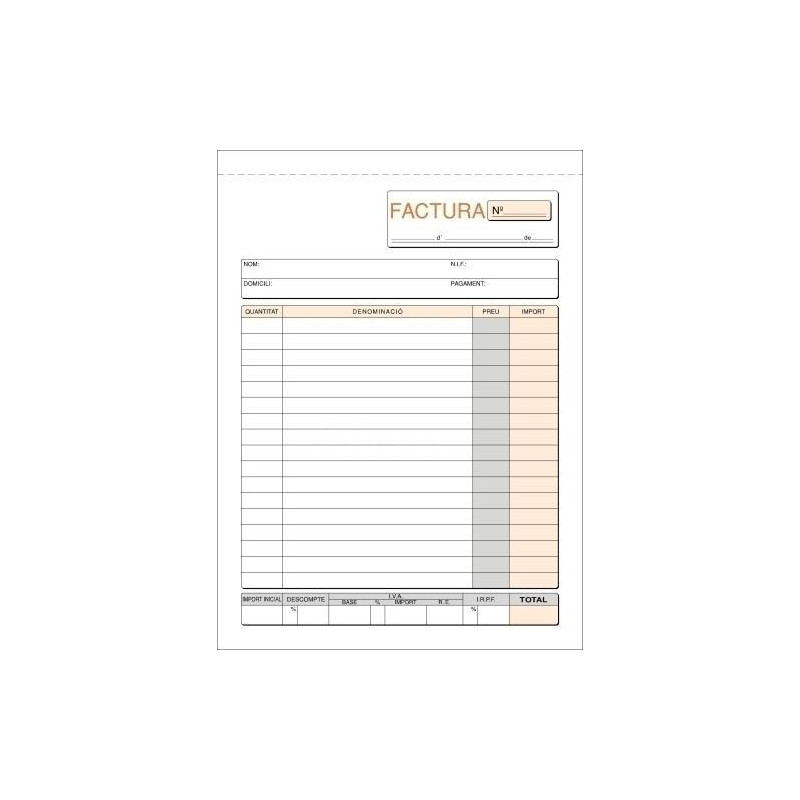 TALONARIO LOAN FACTURAS 4º TRIPLE AUTOCOPIA CATALÁN TALONARIO LOAN FACTURAS 4º TRIPLE AUTOCOPIA CATALÁN
