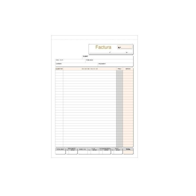 TALONARIO LOAN FACTURAS Fº DUPLICADO AUTOCOPIA CATALÁN TALONARIO LOAN FACTURAS Fº DUPLICADO AUTOCOPIA CATALÁN