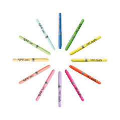 BLÍSTER 12 MARCADORES FLUORESCENTES BIC HIGHLIGHTER GRIP PASTEL+NEÓN