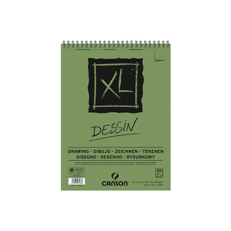 BLOC 50h CANSON DE DIBUJO DESSIN LIGERO XL 160gr A4 ESPIRAL