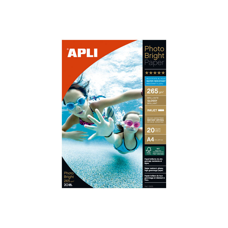 CAJA 20h PAPEL PHOTOBRIGHT RESISTENTE AL AGUA 265gr CAJA 20h PAPEL PHOTOBRIGHT RESISTENTE AL AGUA 265gr