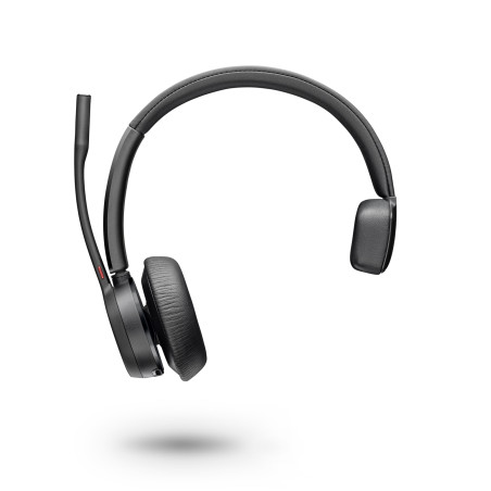 AURICULARES VOYAGER 4310 CON CERTIFICACIÓN PARA MICROSOFT TEAMS + LLAVE BT700 + SOPORTE DE CARGA