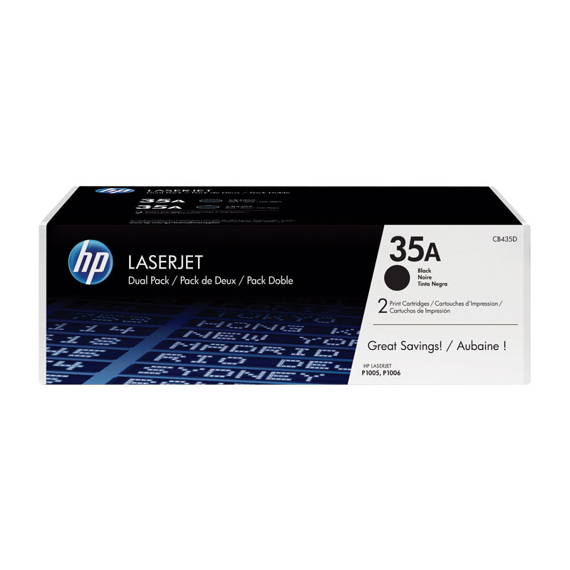 PACK DE AHORRO DE 2 CARTUCHOS DE TÓNER ORIGINAL LASERJET HP 35A PACK DE AHORRO DE 2 CARTUCHOS DE TÓNER ORIGINAL LASERJET HP 35A