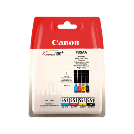 MULTIPACK 4 INKJET ORIGINAL CANON CLI-551