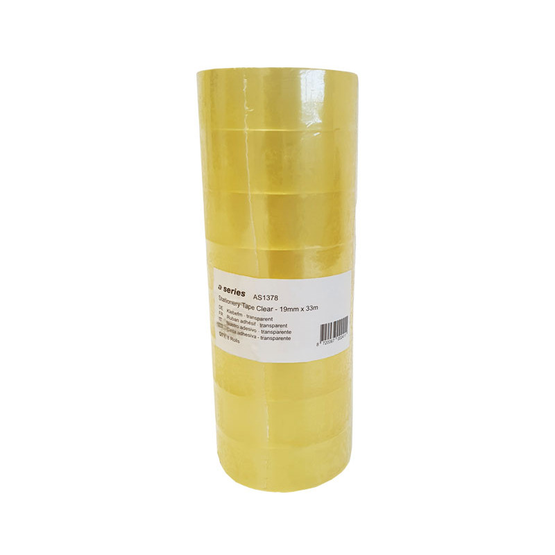 PACK 8 ROLLOS CINTA ADHESIVA A-SERIES 19mm X 33m PACK 8 ROLLOS CINTA ADHESIVA A-SERIES 19mm X 33m