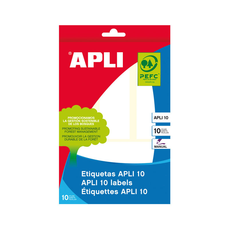 BLÍSTER 10h ETIQUETAS APLI 31x100mm BLÍSTER 10h ETIQUETAS APLI 31x100mm