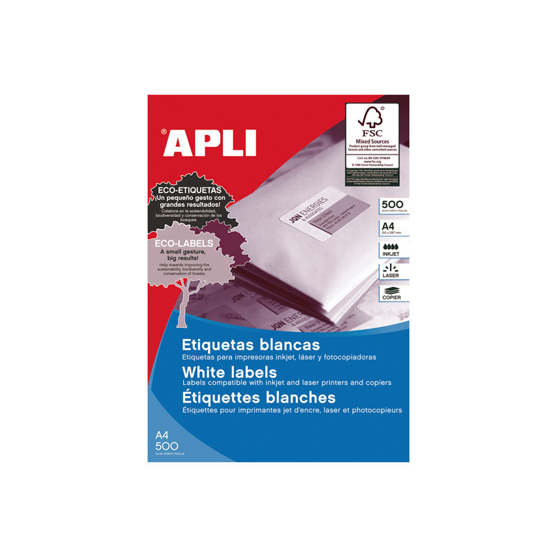 CAJA 500h ETIQUETAS POLIVALENTES APLI 105x40mm CAJA 500h ETIQUETAS POLIVALENTES APLI 105x40mm