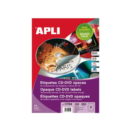 BLÍSTER 100h ETIQUETAS APLI PERMANENTES DORSO OPACO