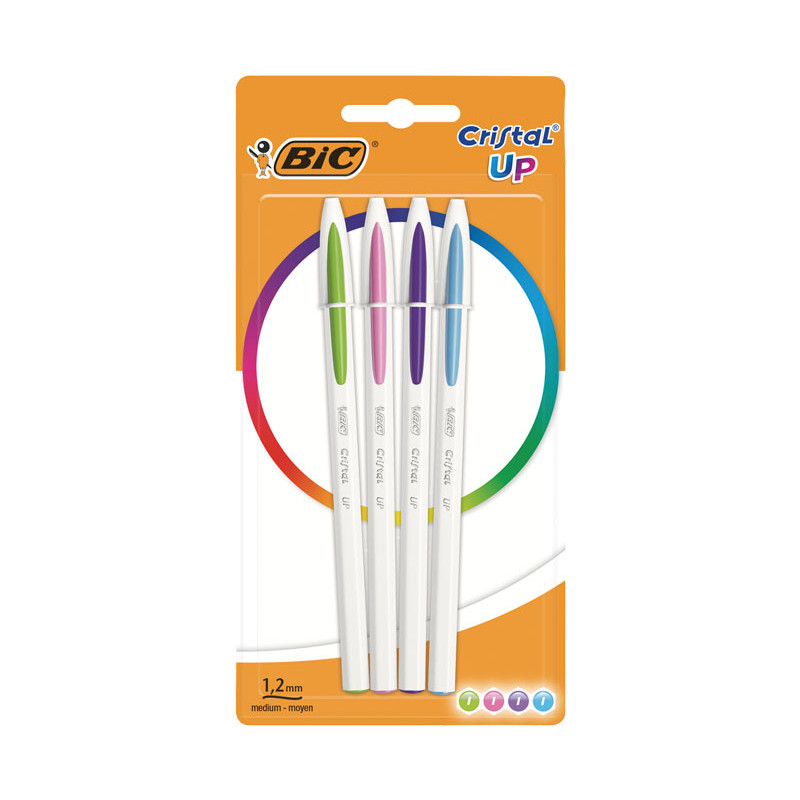 BLÍSTER 4 BOLÍGRAFOS BIC CRISTAL UP COLORES FUN BLÍSTER 4 BOLÍGRAFOS BIC CRISTAL UP COLORES FUN