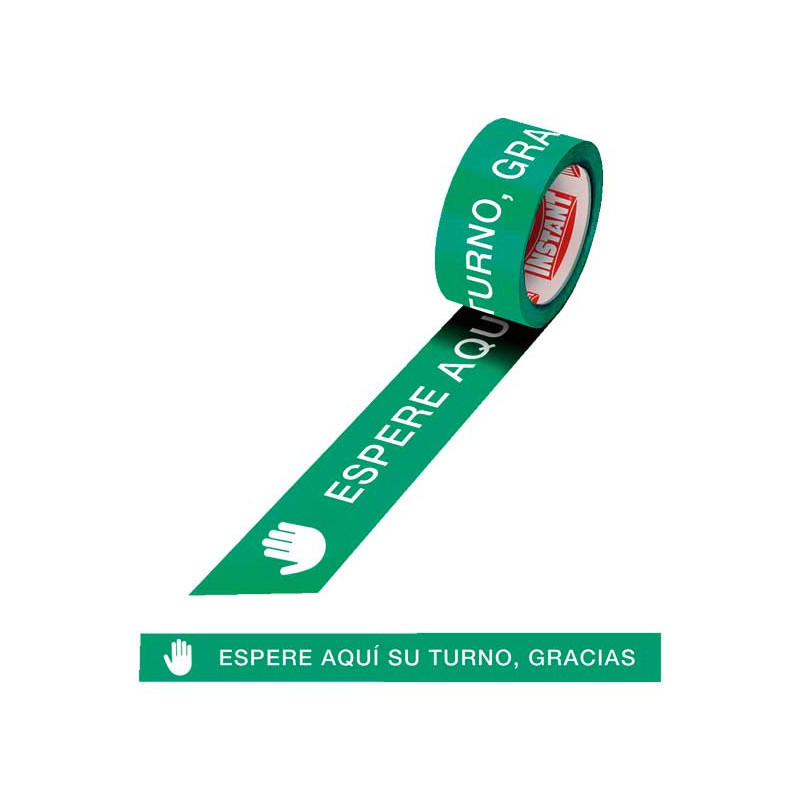 CINTA ADHESIVA INSTANT "ESPERE AQUÍ SU TURNO, GRACIAS" CINTA ADHESIVA INSTANT "ESPERE AQUÍ SU TURNO, GRACIAS"