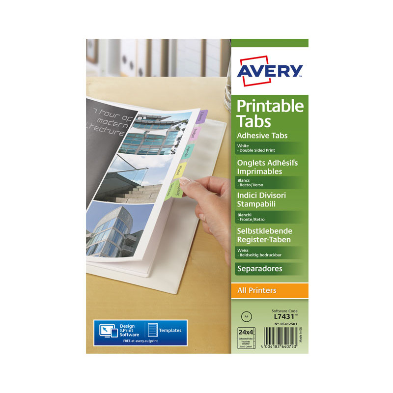 CAJA 4h PESTAÑAS AVERY ADHESIVAS CAJA 4h PESTAÑAS AVERY ADHESIVAS