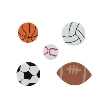 BOLSA 64 FIGURAS GOMA EVA FIXO KIDS ADHESIVAS: DEPORTES CON PELOTA
