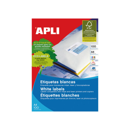 CAJA 100h ETIQUETAS POLIVALENTES APLI 70x71,9mm