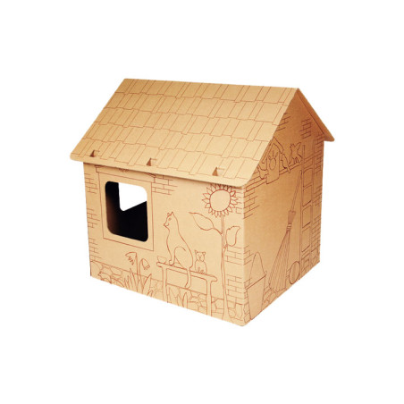 CASA DE CARTÓN "CABIN" PARA COLOREAR
