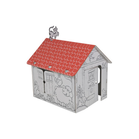 CASA DE CARTÓN "COUNTRYSIDE" PARA COLOREAR