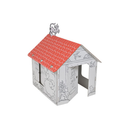 CASA DE CARTÓN "COUNTRYSIDE" PARA COLOREAR