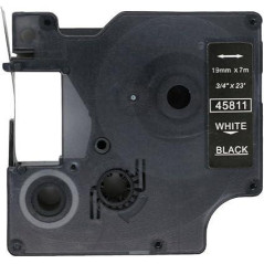 CINTA ROTULAR COMPATIBLE DYMO D1 19 mm x 7m BLANCO/NEGRO