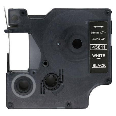 CINTA ROTULAR COMPATIBLE DYMO D1 19 mm x 7m BLANCO/NEGRO