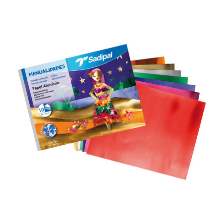CUADERNO 10h PAPEL ALUMINIO SADIPAL 32x24cm