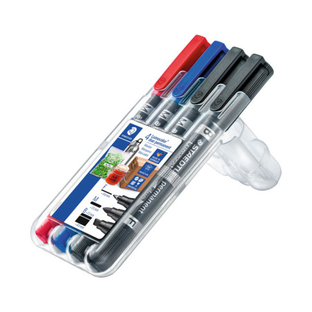 ESTUCHE 4 ROTULADORES STAEDTLER LUMOCOLOR PERMANENTE 348 DUO