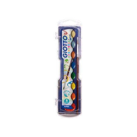 ESTUCHE 8 PASTILLAS ACUARELAS GIOTTO Ø30mm  METAL