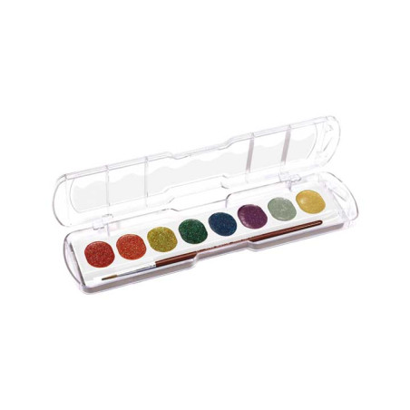 ESTUCHE 8 PASTILLAS ACUARELAS GIOTTO Ø30mm  GLITTER