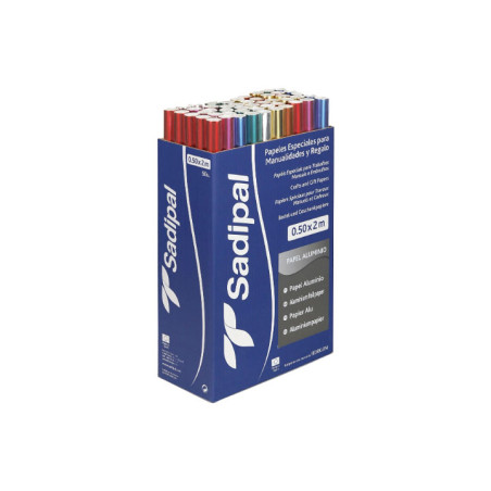 EXPOSITOR 50 ROLLOS PAPEL ALUMINIO SADIPAL 0,5x2m